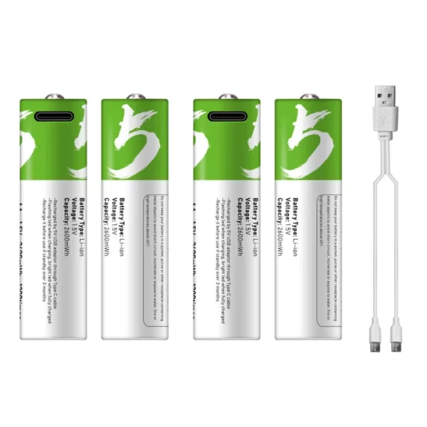 Rechargeable AA Lithium Batterys 1.5V Battery