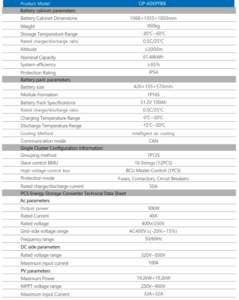 energy system datasheet